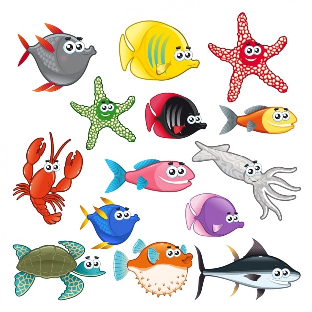 Bezpłatny wektor sea animals collection