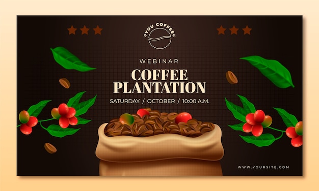 Bezpłatny wektor seminarium internetowe na temat plantacji kawy