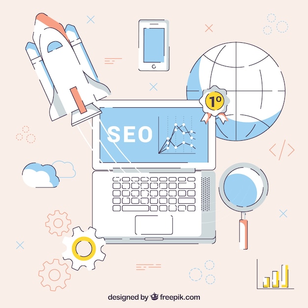 Seo elementy tła w stylu płaski