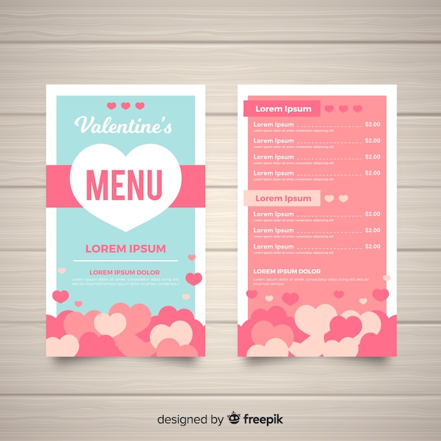 Serce Stos Valentine Menu