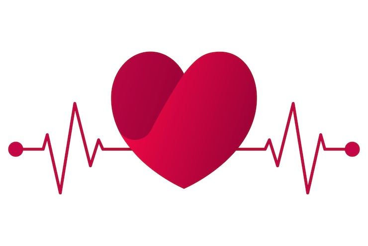 Bezpłatny plik Wektor serce z ecg biciem serca działa przez