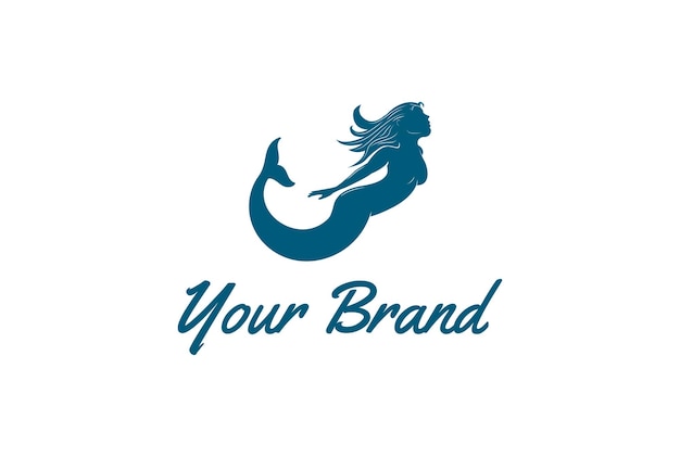 Sexy Fish Woman Mermaid Dla Baru, Pubu, Klubu Ze Striptizem Logo Design Vector Premium Wektorów