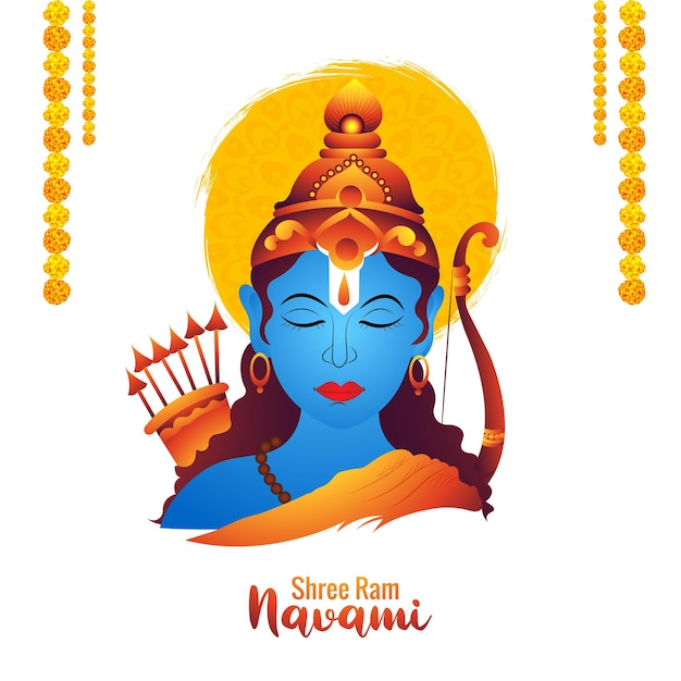 Shri ram navami celebracja kartkę z życzeniami hinduskie tło festiwalu