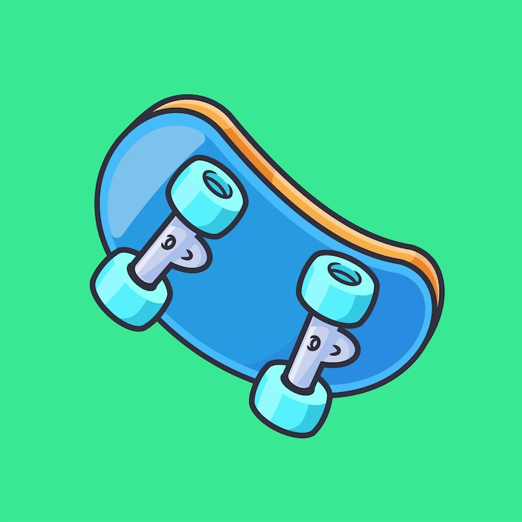 Bezpłatny plik Wektor skateboard floating cartoon icon wektor ilustracja sport object icon izolowany płaski wektor