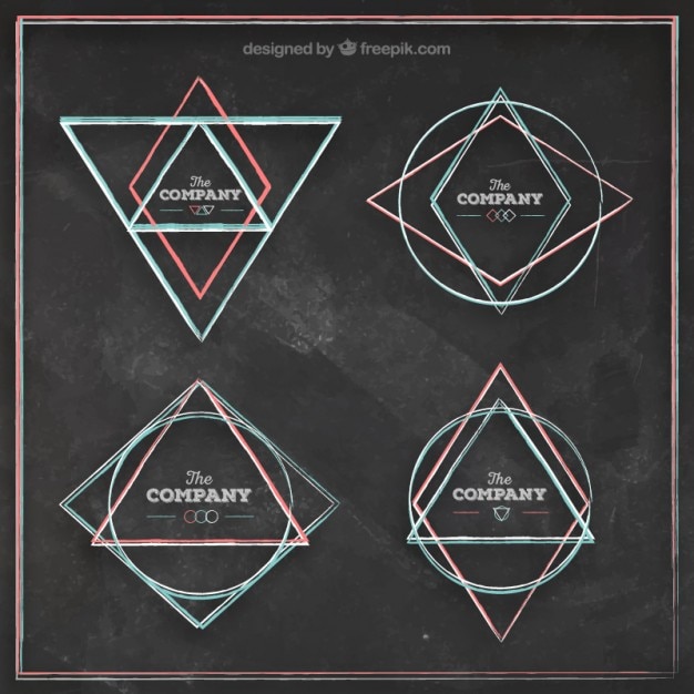 Sketchy Geometryczne Znaki Na Tablicy