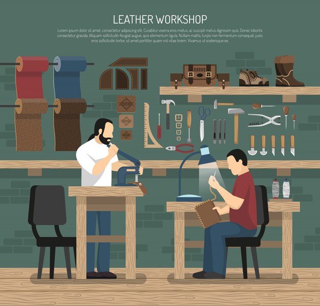 Skinners Working In Leather Workshop