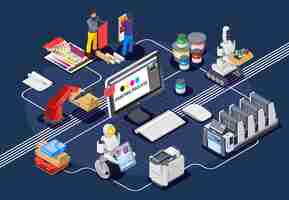 Bezpłatny wektor skład drukarni poligraficznej