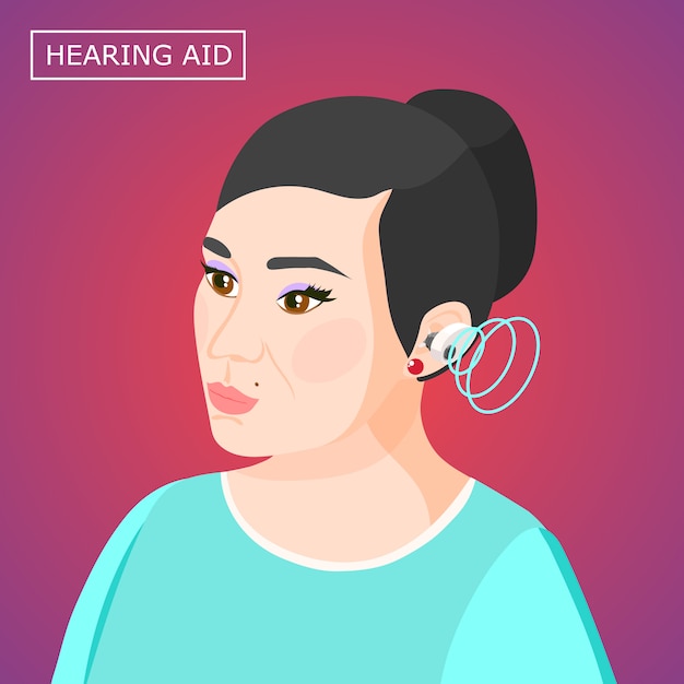 Bezpłatny wektor skład izometryczny aparatu słuchowego