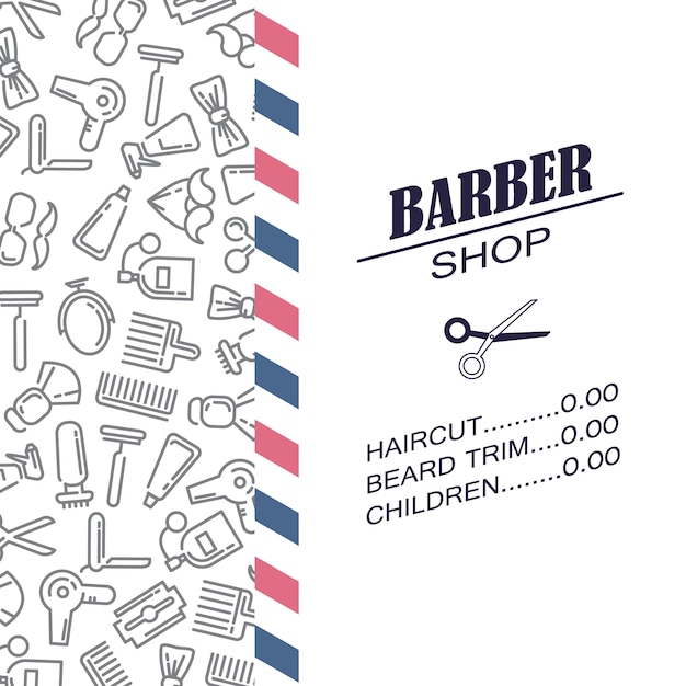 Skład zestawu ikon dla sklepu Barber.
