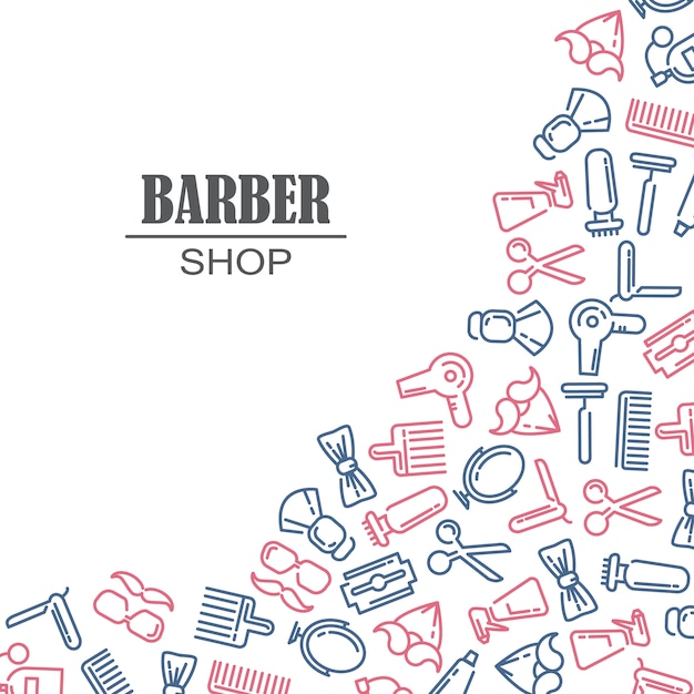 Skład zestawu ikon dla sklepu Barber.
