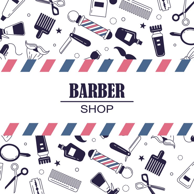 Bezpłatny plik Wektor skład zestawu ikon dla sklepu barber.