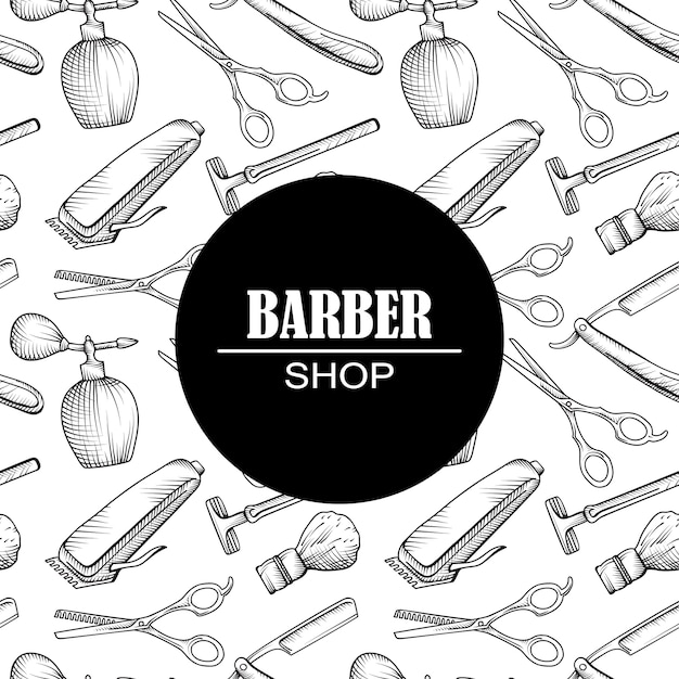 Skład zestawu ikon dla sklepu Barber.