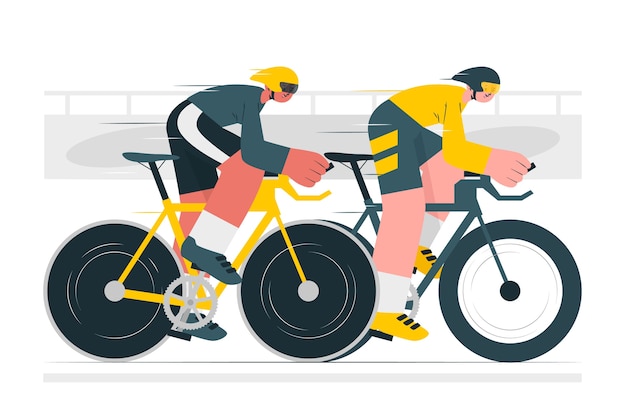 Bezpłatny wektor Śledź ilustracja koncepcja jazdy na rowerze