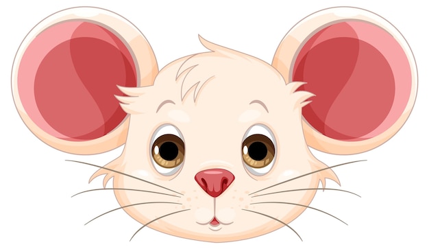 Bezpłatny wektor Śliczna mysz kreskówka głowa odizolowywająca