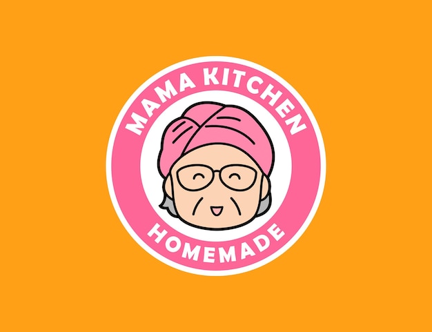 Śliczna postać babci do szablonu logo kuchni