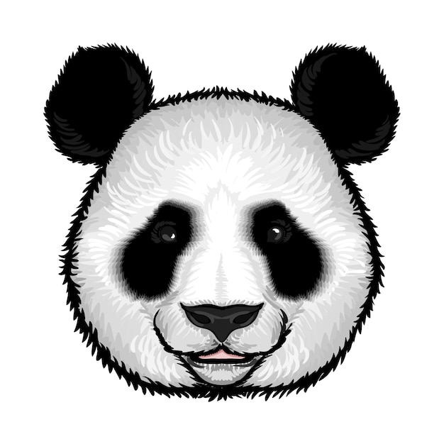 Bezpłatny wektor Śliczna puszysta panda twarz