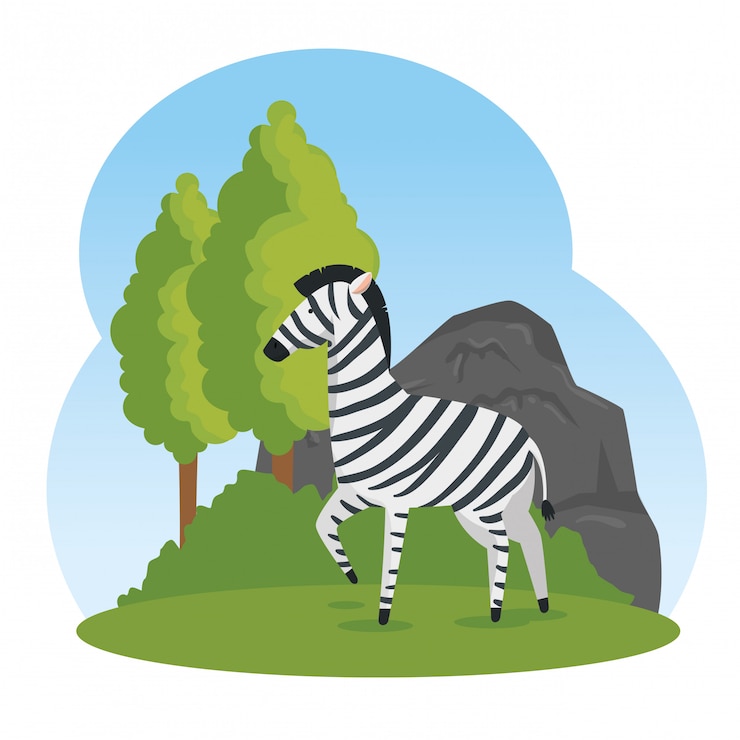 Bezpłatny plik Wektor śliczna zebra dzikich zwierząt rezerwa
