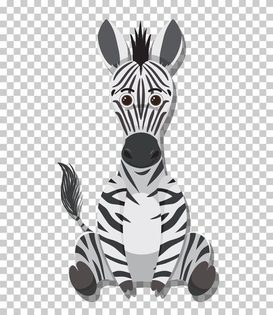 Śliczna zebra w stylu płaskiej kreskówki
