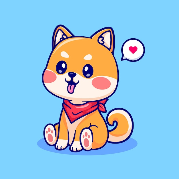 Słodki Shiba Inu Pies Siedzący Wektorowy Wektorowy Ikony Ilustracja Ikony Przyrody Zwierząt Izolowany Płaski Wektor