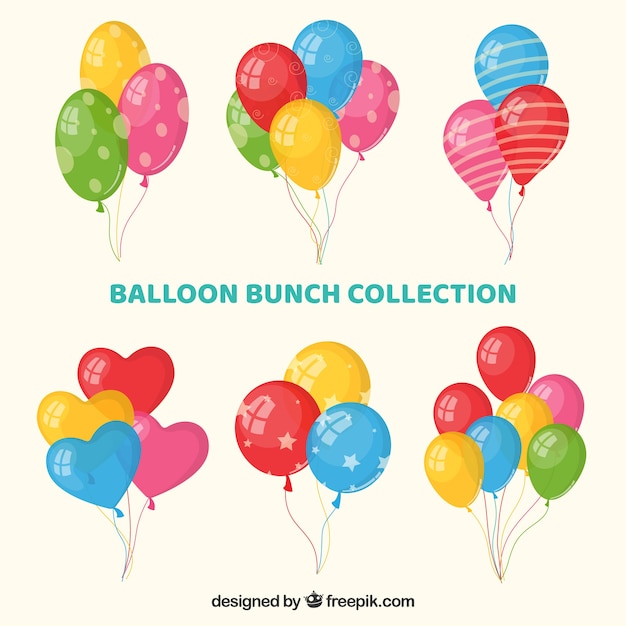 Bezpłatny wektor słodkie i kolorowe ozdobne balony