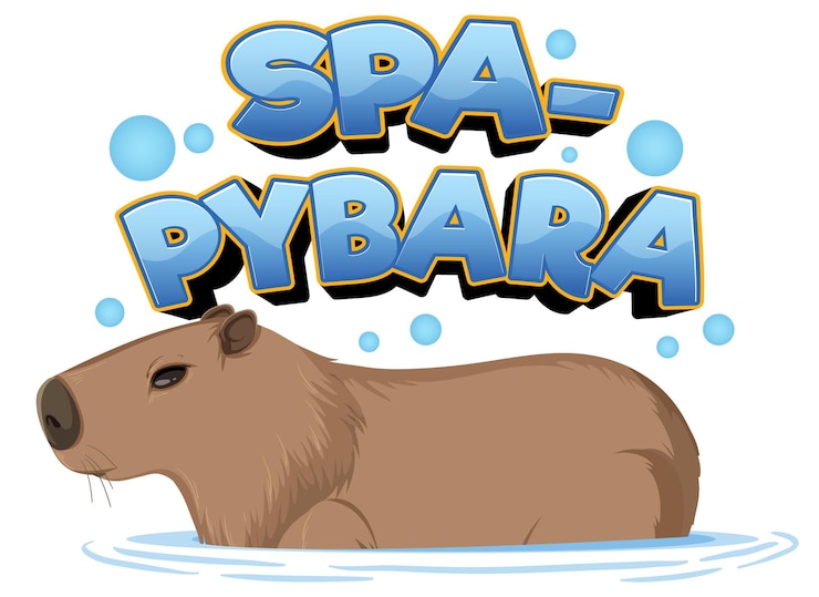 Bezpłatny plik Wektor słodkie zwierzęta zabawna gra słów z kreskówką capybara