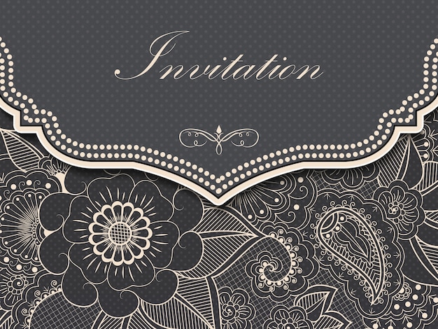 Ślubna zaproszenie i zawiadomienie karta z kwiecistą tło grafiką