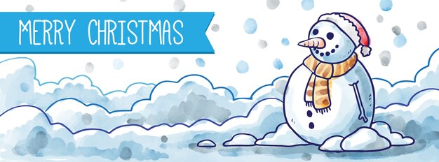 Snowman Christmas facebook cover