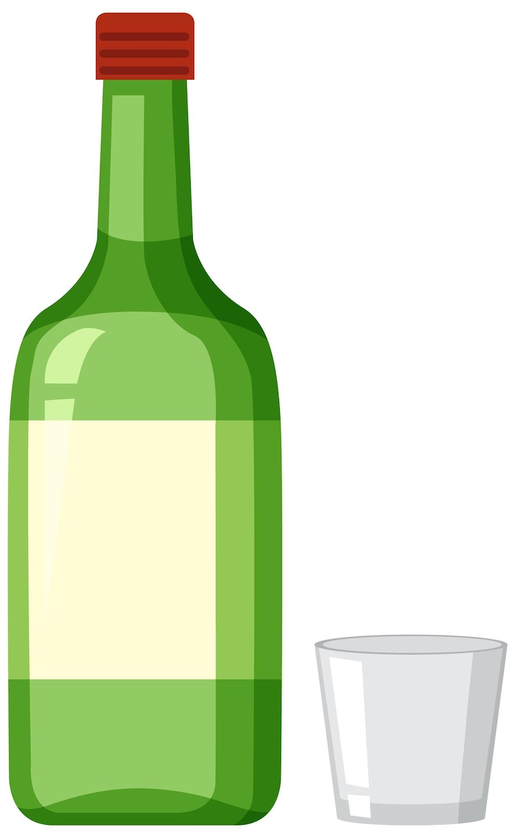Bezpłatny plik Wektor soju butelka i kieliszek