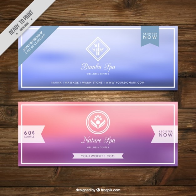 Bezpłatny wektor spa banner set