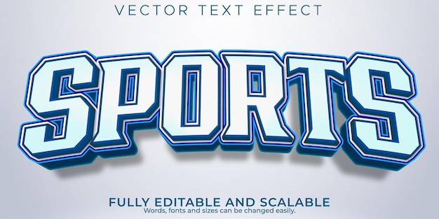 Bezpłatny wektor sportowy efekt tekstowy, edytowalny styl tekstu do koszykówki i piłki nożnej