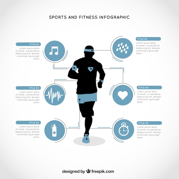 Bezpłatny wektor sporty biegacz infografia