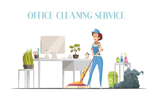 Bezpłatny wektor sprzątanie biur