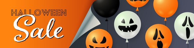 Sprzedaż Halloween napis z balonami dyni i duchów