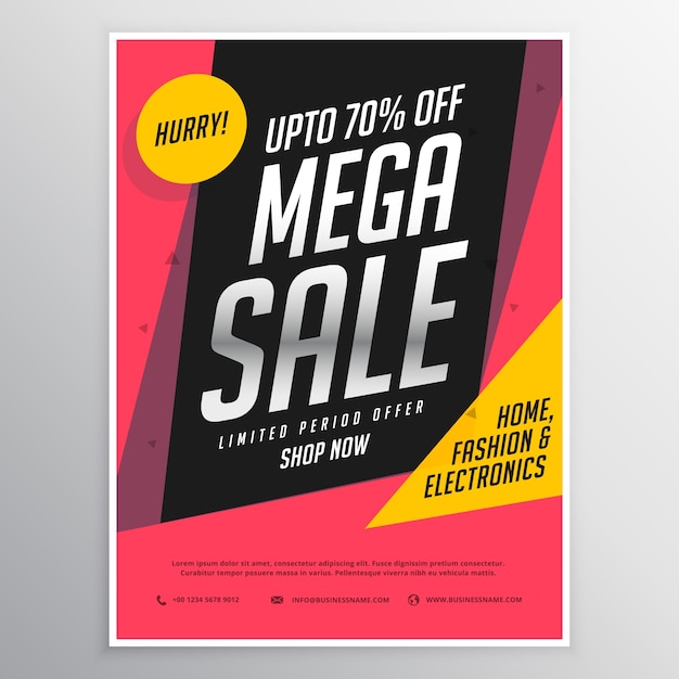 Sprzedaż Mega Plakat Baner Projektowania Szablonu