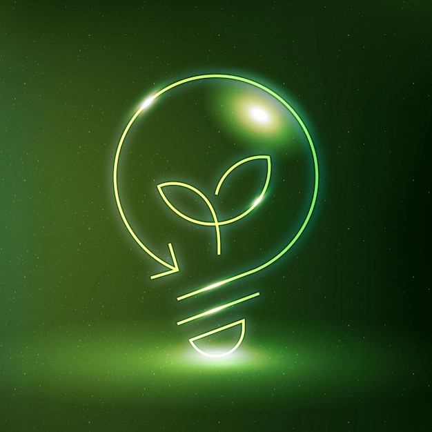 Bezpłatny wektor Środowiskowa żarówka ikona wektor symbol czystej technologii