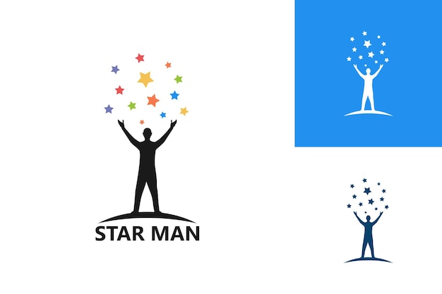 Star man logo szablon wektor projektu, godło, koncepcja projektu, kreatywny symbol, ikona