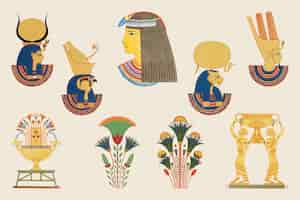 Bezpłatny wektor starożytny egipski element ozdobny ilustracja element
