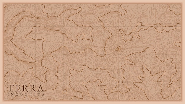 Starożytny streszczenie ziemi ulga stara mapa. Wygenerowano koncepcyjną mapę wysokości wektora krajobrazu fantasy.