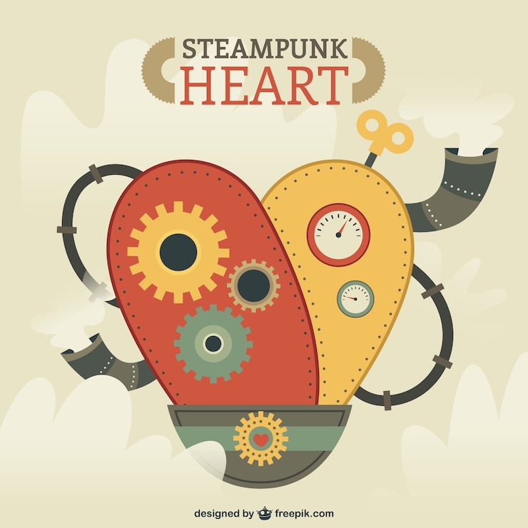 Bezpłatny plik Wektor steampunk serce ilustracji