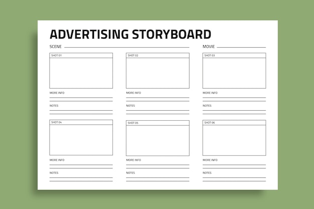 Bezpłatny wektor storyboard reklamy wideo