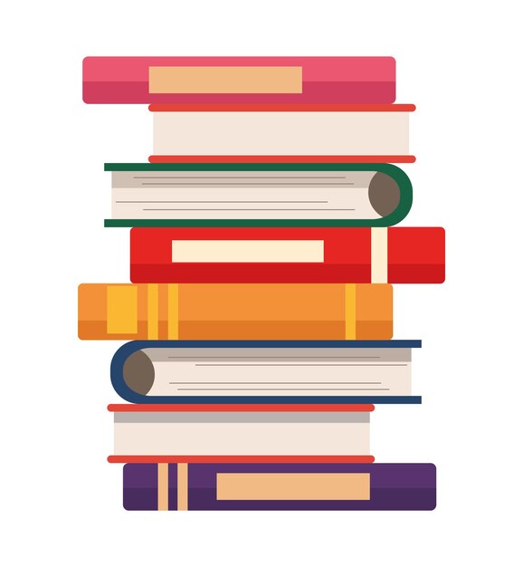 stos książek tekstowych biblioteka ikona na białym tle