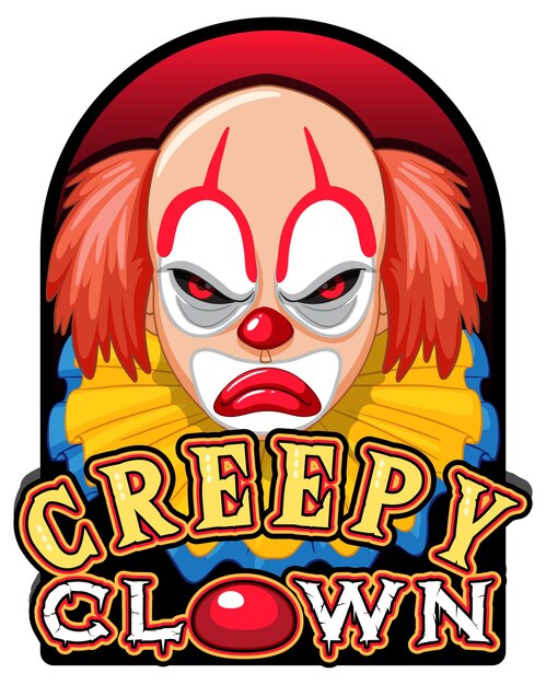 Straszny klaun z przerażającym logo klauna
