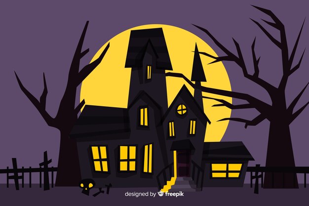 Straszny kreskówka halloween nawiedzony dom