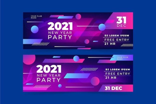 Streszczenie Banery Partii Nowego Roku 2021