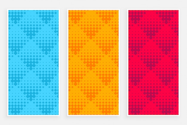 Streszczenie banery wzór półtonów w różnych kolorach