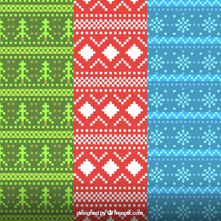 Bezpłatny plik Wektor streszczenie christmas elementy wzory wykonane z wełny