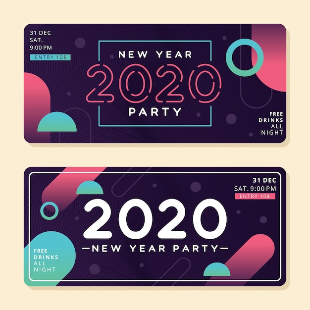 Streszczenie nowy rok 2020 banery partii