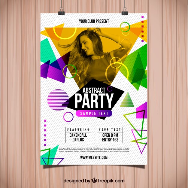 Streszczenie party plakat szablon ze zdjęciem