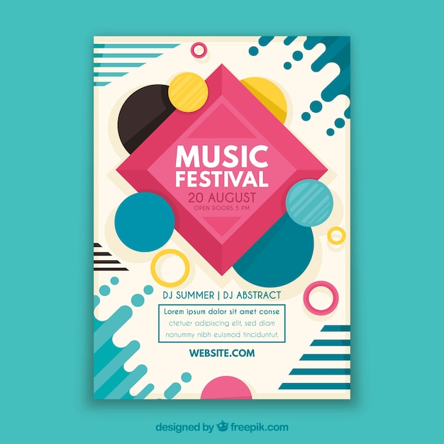 Streszczenie party plakat w geometrycznym stylu