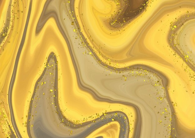 Streszczenie płynnego marmuru z elementami złotego brokatu glitter